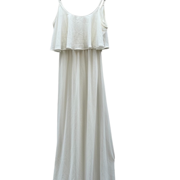 Show Me Your Mumu Caitlin Ruffle Maxi Dress Size Small White - Picture 5 of 10